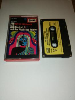 Die Drei Fragezeichen Folge 5 und der Fluch des Rubins Schwarz mit Gelben Aufkleber 4-fach Silber geschraubt Titel Oben Neon Band 515905.9 Europa